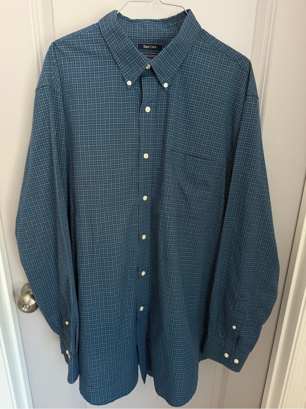 Saddlebred Teal Plaid Long-Sleeve Button-Down Shirt